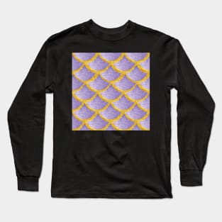 Mermaid Pattern Gold violet Long Sleeve T-Shirt